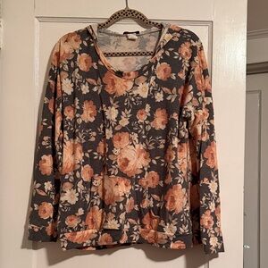 Krush Floral Sweatshirt in Soft pink and Grey